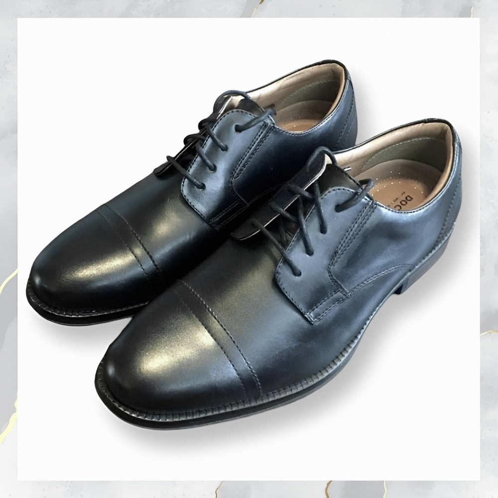 NWOT! Dockers Gordon Business Dress Shoes BLACK Faux Leather Men's Size 9.5 Wide
